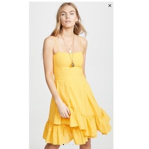 NWT Derek lam ruffle spaghetti strap yellow dress